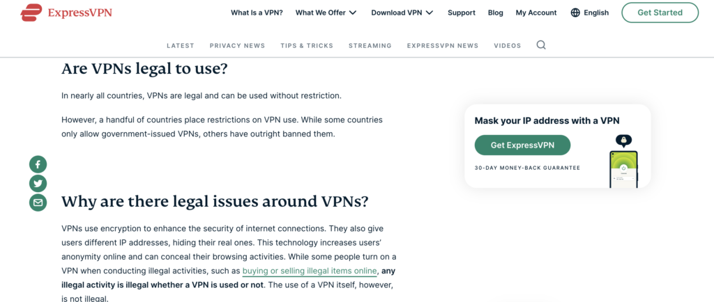 Is ExpressVPN Legal To Use To use?